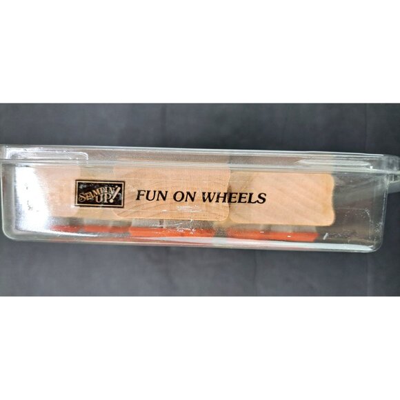 Stampin Up Fun On Wheels Rubber Stamp Set Of 13 Truck Car Tractor Fire Camper - Picture 3 of 5